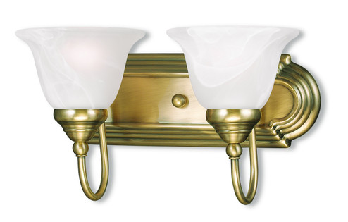 Belmont Two Light Bath Vanity in Antique Brass (107|1002-01)