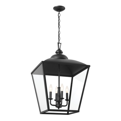 Dame Four Light Foyer Pendant in Textured Black (12|52475BKT)