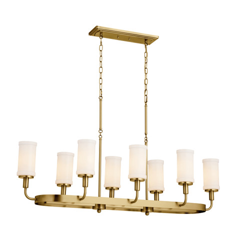 Vetivene Eight Light Linear Chandelier in Natural Brass (12|52453NBR) Vetivene Eight Light Linear Chandelier in Natural Brass (12|52453NBR)