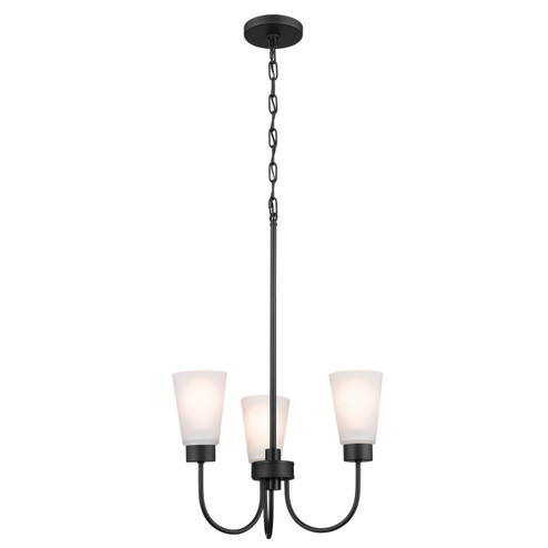 Erma Three Light Chandelier in Black (12|52442BK)