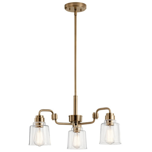 Aivian Three Light Chandelier in Weathered Brass (12|52397WBR)