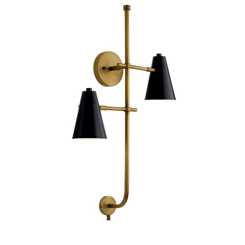 Sylvia Two Light Wall Sconce in Black (12|52174BK)