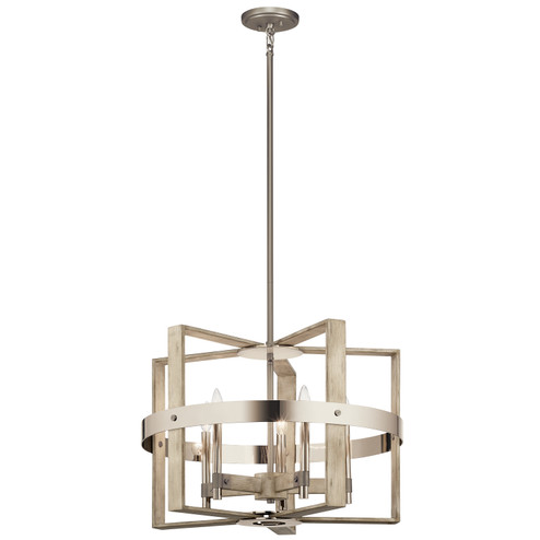 Peyton Five Light Chandelier in White Washed Wood (12|44290WWW)