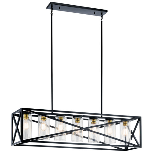 Moorgate Seven Light Linear Chandelier in Black (12|44082BK)