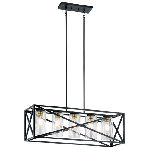 Moorgate Five Light Linear Chandelier in Black (12|44081BK)