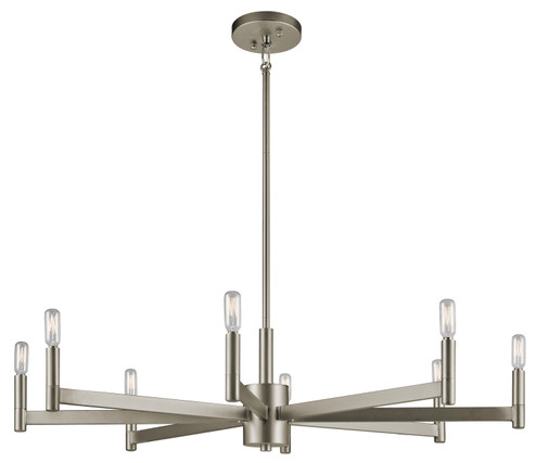 Erzo Eight Light Chandelier in Satin Nickel (12|43857SN)