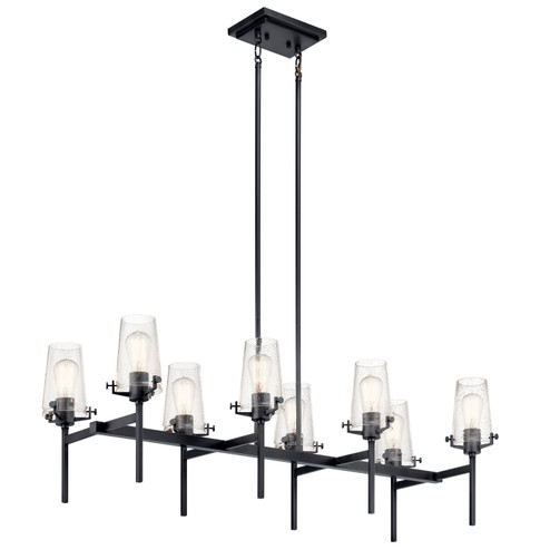 Alton Eight Light Linear Chandelier in Black (12|43696BK)