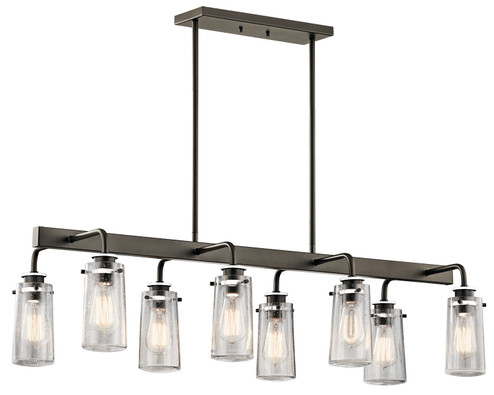 Braelyn Eight Light Linear Chandelier in Olde Bronze (12|43457OZ)