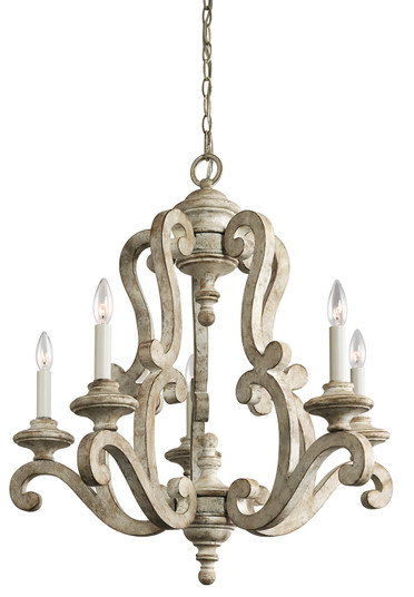 Hayman Bay Five Light Chandelier in Distressed Antique White (12|43256DAW)