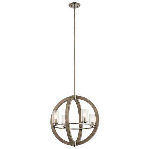 Grand Bank Four Light Chandelier in Distressed Antique Gray (12|43185DAG)