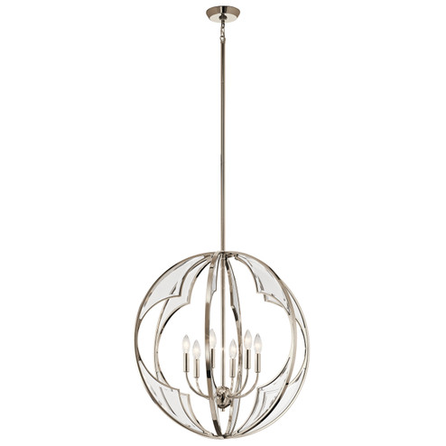 Montavello Six Light Chandelier in Polished Nickel (12|43097PN)