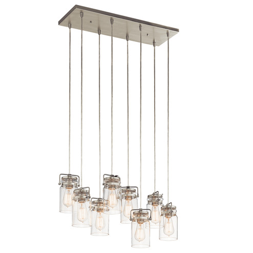 Brinley Eight Light Linear Chandelier in Brushed Nickel (12|42890NI)