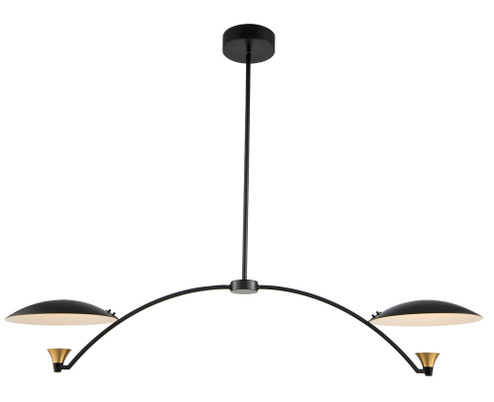 Redding LED Island Pendant in Matte Black w White and Brass Accent (33|513661BWB)