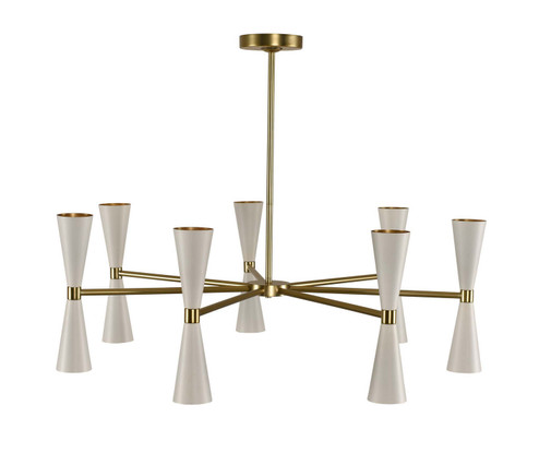 Milo LED Chandelier in White and Vintage Brass (33|310471WVB)