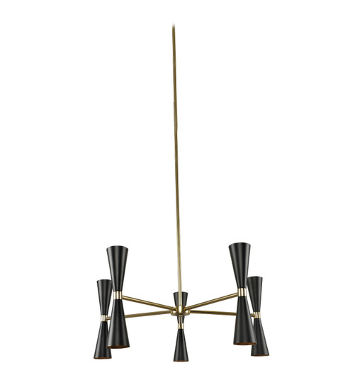 Milo LED Chandelier in Black and Vintage Brass (33|310470BVB)