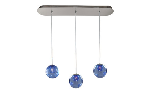 Meteor Three Light Island Pendant in Chrome (33|309542CH/SAPPH)