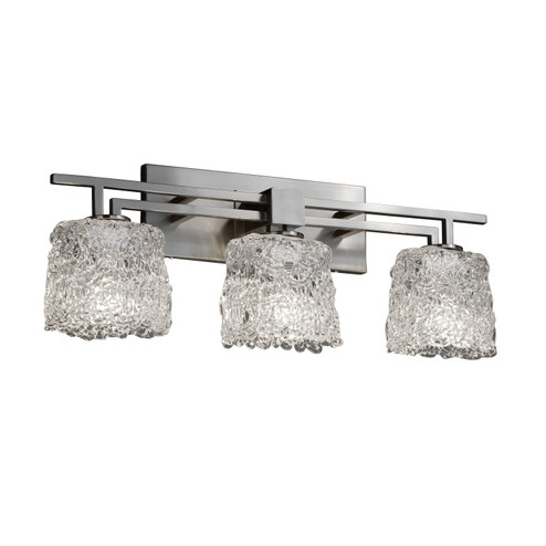 Veneto Luce Three Light Bath Bar in Dark Bronze (102|GLA-8703-30-LACE-DBRZ)