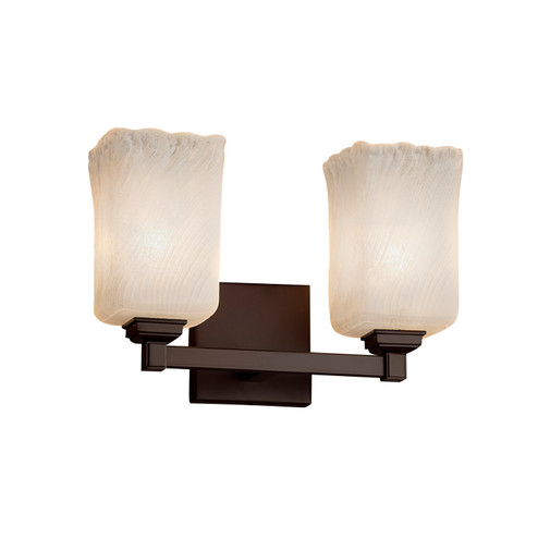 Veneto Luce Two Light Bath Bar in Dark Bronze (102|GLA-8432-26-WHTW-DBRZ)