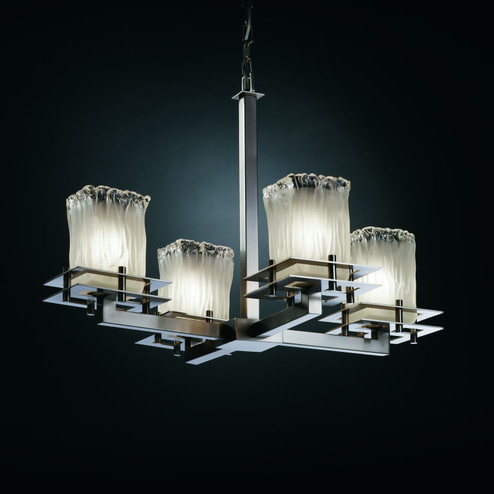 Veneto Luce Four Light Chandelier in Dark Bronze (102|GLA-8100-26-WTFR-DBRZ)