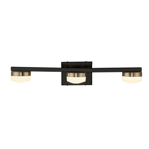 Fusion LED Bath Bar in Matte Black w/ Brass (102|FSN-8993-OPAL-MBBR)