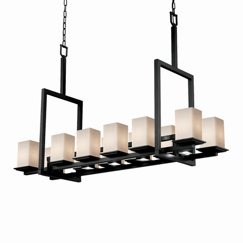 Fusion LED Chandelier in Matte Black (102|FSN-8619-15-OPAL-MBLK-LED12-8400)