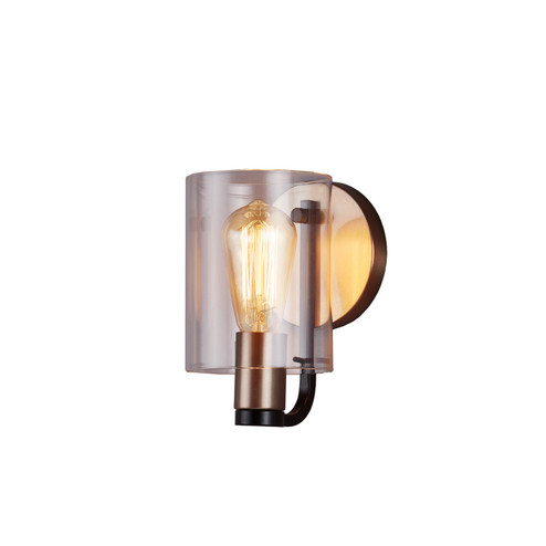 Fusion One Light Wall Sconce in Matte Black w/ Brass (102|FSN-8081-CLER-MBBR)