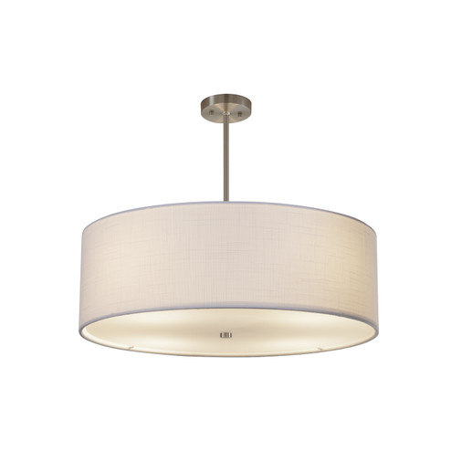 Textile Six Light Pendant in Brushed Nickel (102|FAB-9592-WHTE-NCKL)