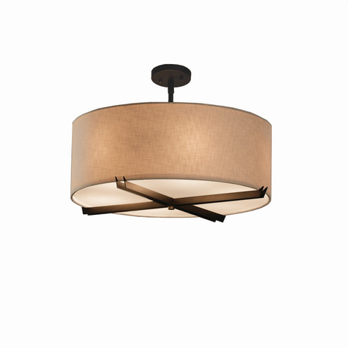 Textile Six Light Pendant in Dark Bronze (102|FAB-9522-CREM-DBRZ)