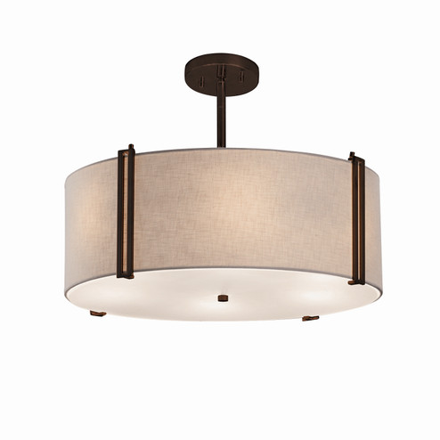 Textile Three Light Pendant in Brushed Nickel (102|FAB-9511-WHTE-NCKL)