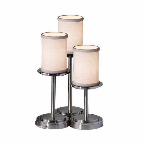 Textile LED Table Lamp in Brushed Nickel (102|FAB-8797-10-WHTE-NCKL-LED3-2100)