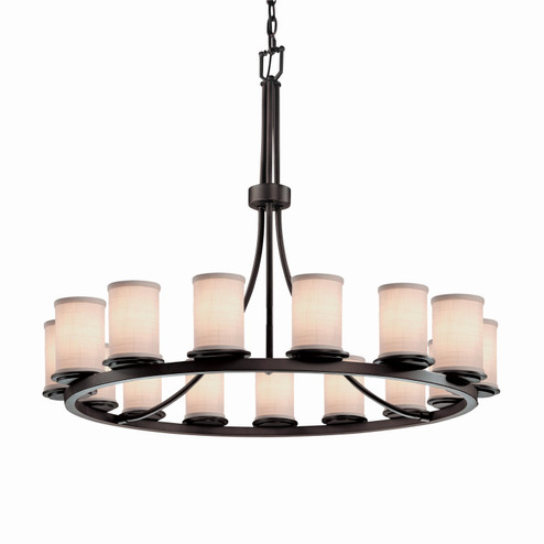 Textile LED Chandelier in Dark Bronze (102|FAB-8715-10-WHTE-DBRZ-LED15-10500)