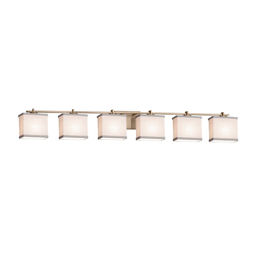 Textile Six Light Bath Bar in Brushed Brass (102|FAB-8446-10-GRAY-BRSS)