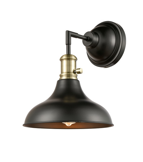 Metro One Light Wall Sconce in Black Antique Brass (405|443SW-1W-BAB-M15BK)