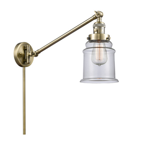 Franklin Restoration One Light Swing Arm Lamp in Antique Brass (405|237-AB-G182)