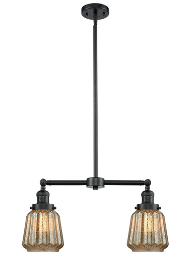 Franklin Restoration Two Light Island Pendant in Oil Rubbed Bronze (405|209-OB-G146)