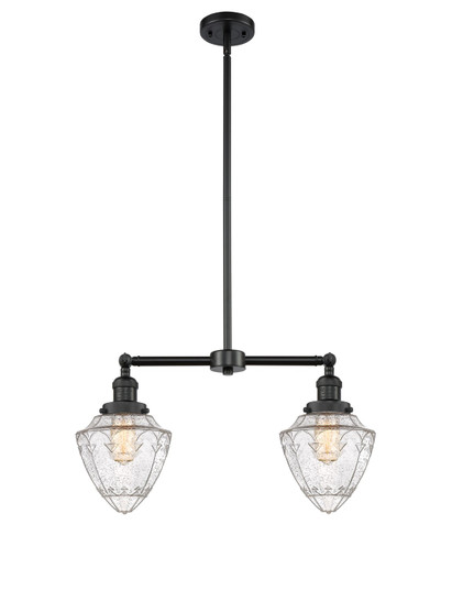 Franklin Restoration Two Light Island Pendant in Matte Black (405|209-BK-G664-7)