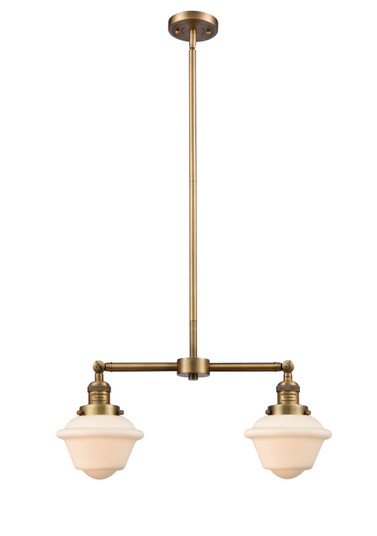 Franklin Restoration Two Light Island Pendant in Brushed Brass (405|209-BB-G531)