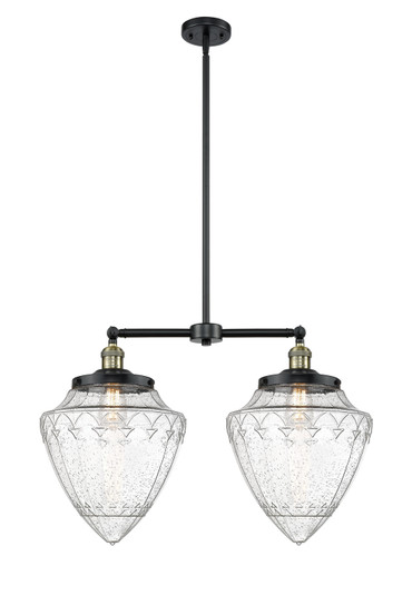 Franklin Restoration Two Light Island Pendant in Black Antique Brass (405|209-BAB-G664-12)