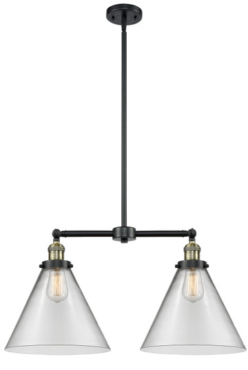 Franklin Restoration Two Light Island Pendant in Black Antique Brass (405|209-BAB-G42-L)