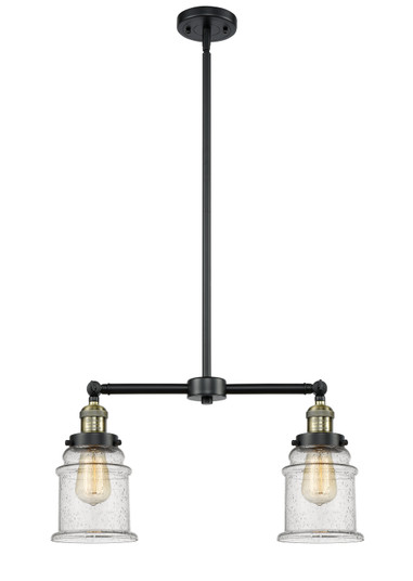 Franklin Restoration Two Light Island Pendant in Black Antique Brass (405|209-BAB-G184)