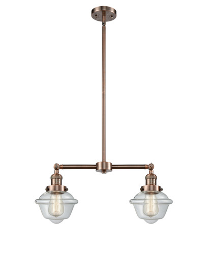 Franklin Restoration Two Light Island Pendant in Antique Copper (405|209-AC-G532)