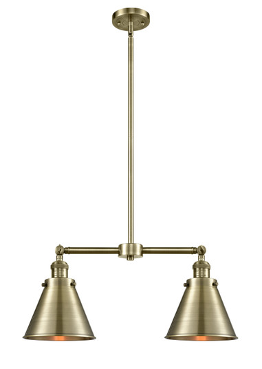 Franklin Restoration Two Light Island Pendant in Antique Brass (405|209-AB-M13-AB)