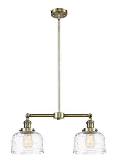 Franklin Restoration Two Light Island Pendant in Antique Brass (405|209-AB-G713)