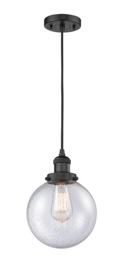 Franklin Restoration One Light Mini Pendant in Matte Black (405|201C-BK-G204-8)