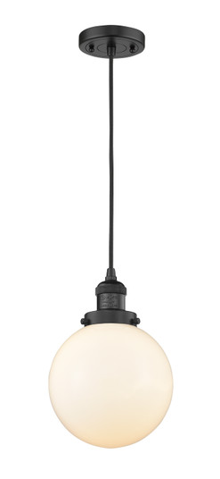 Franklin Restoration One Light Mini Pendant in Matte Black (405|201C-BK-G201-8)