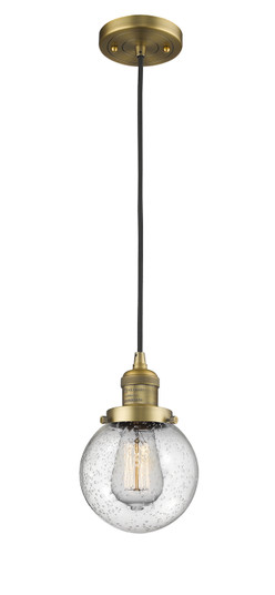 Franklin Restoration One Light Mini Pendant in Brushed Brass (405|201C-BB-G204-6)