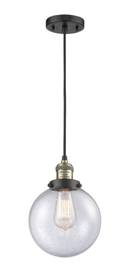 Franklin Restoration One Light Mini Pendant in Black Antique Brass (405|201C-BAB-G204-8)