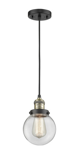 Franklin Restoration One Light Mini Pendant in Black Antique Brass (405|201C-BAB-G202-6)