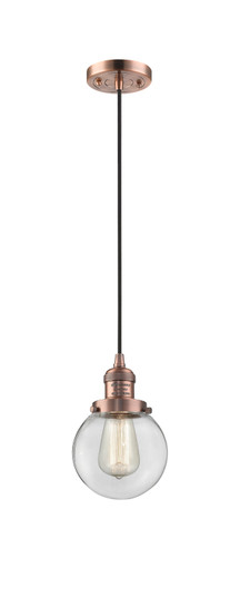 Franklin Restoration One Light Mini Pendant in Antique Copper (405|201C-AC-G202-6)