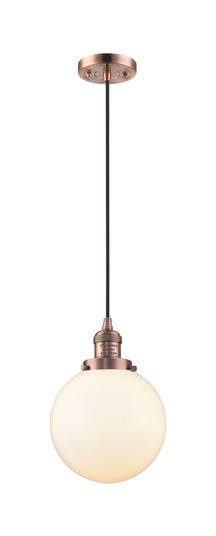 Franklin Restoration One Light Mini Pendant in Antique Copper (405|201C-AC-G201-8)